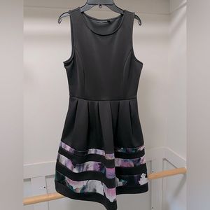 apt 9 a-line crew neck casual dress, black, size S